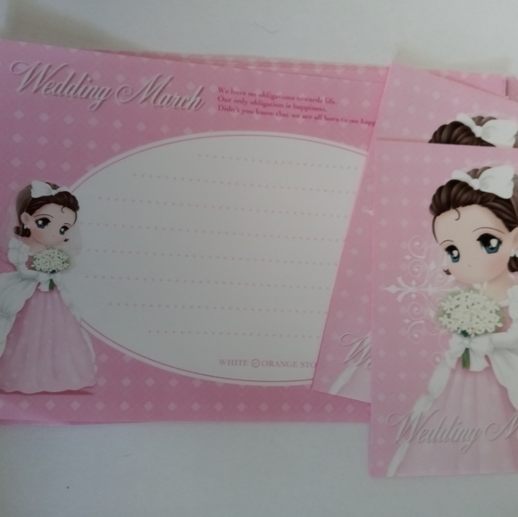VTG KAWAII WEDDING STATIONARY - Picture 2 of 2